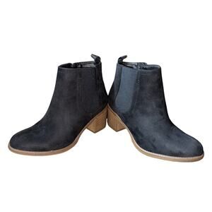 Sonoma Eco Ortholite Black Suede Ankle Boots Booties Size 10